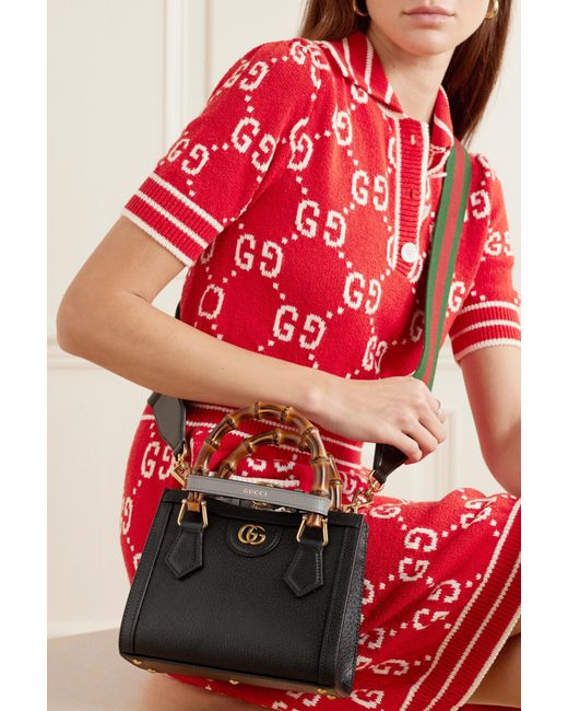 Gucci Black Mini Diana Top Handle Bag