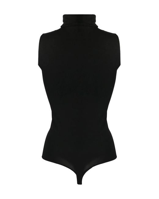 Wolford Black High Neck Viscose Bodysuit