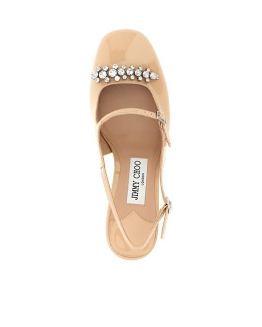 Jimmy Choo Natural 70Mm Belinda Crystal-Embellished Slingback Pumps