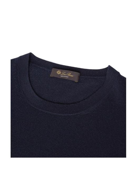 Loro Piana Blue Neo Piuma Crewneck Knitted Jumper