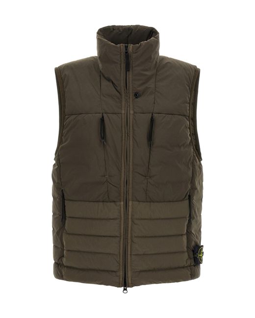 Stone Island Green S0183 Compass Down Gilet for men