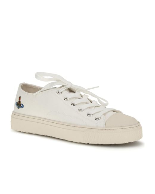 Vivienne Westwood White Orb Embroidered Low-Top Sneakers