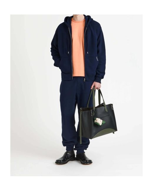 J.W. Anderson Blue Jw Anderson Zip-Up Drawstring Hoodie for men