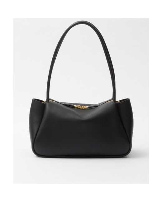 Prada Black Logo Plaque Medium Tote Bag