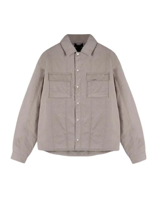 Represent Gray Quilted Overshirt for men