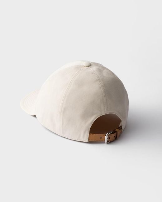 Prada White Embroidered Logo Baseball Cap for men