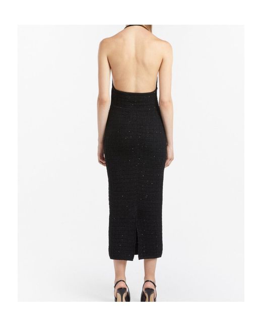 Alessandra Rich Blue Sequin Knit Midi Dress
