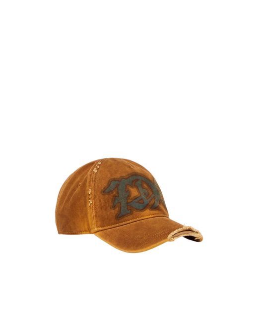 DIESEL Brown C 7 D 8 Distressed Baseball Cap for men