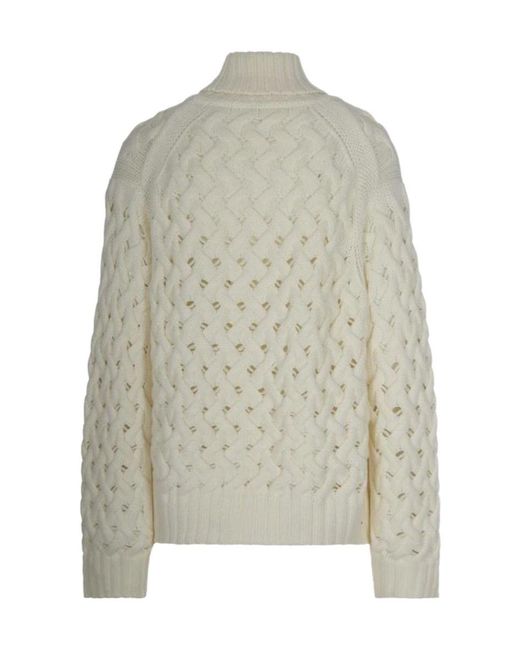 P.A.R.O.S.H. Gray P.A.R.O..H. Turtleneck Cable Knit Jumper