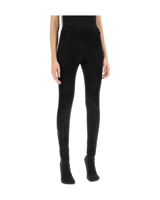 Balenciaga Black Ski Velvet Leggings