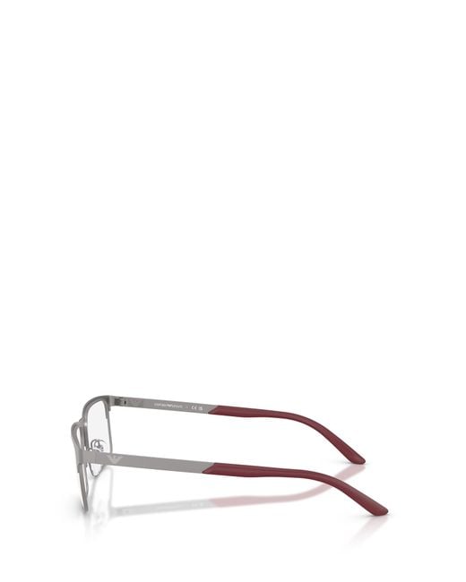 Emporio Armani White Rectangular Frame Glasses for men