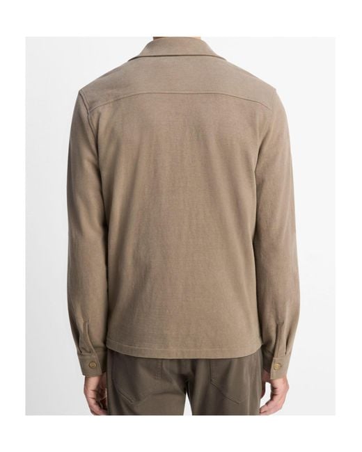 Vince Brown Sueded Cotton Overshirt Jacket for men