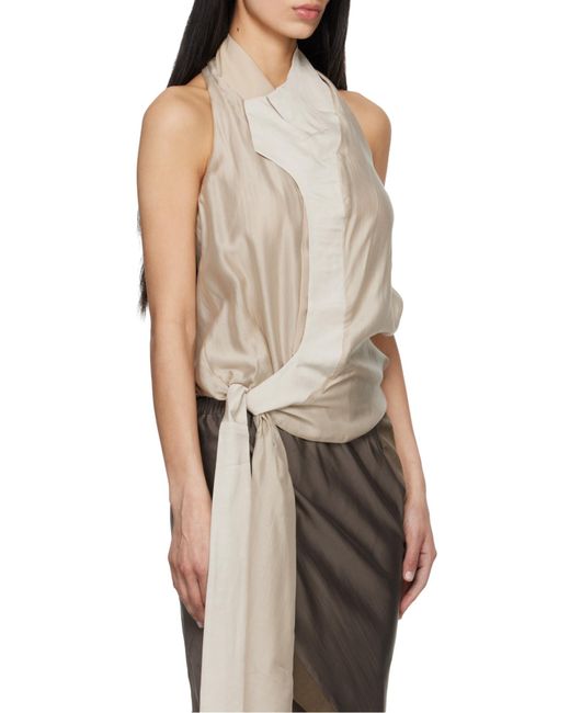 Entire studios White Halterneck Tie-Front Top