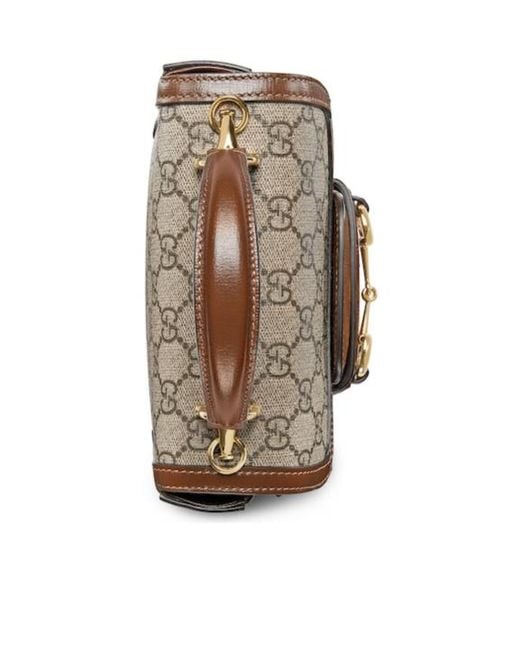 Gucci Brown Horsebit 1955 Mini Top Handle Bag