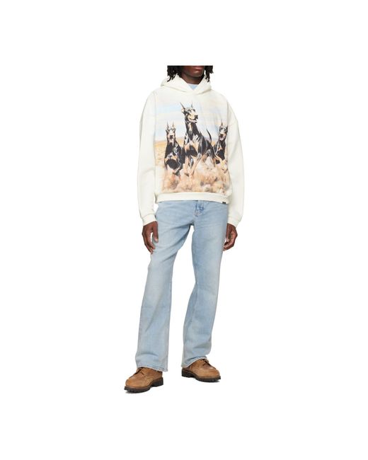 Represent White Western Dobermans Graphic Hoodie for men