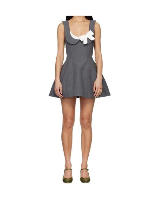 ShuShu/Tong Blue Side Bow A-Line Mini Dress