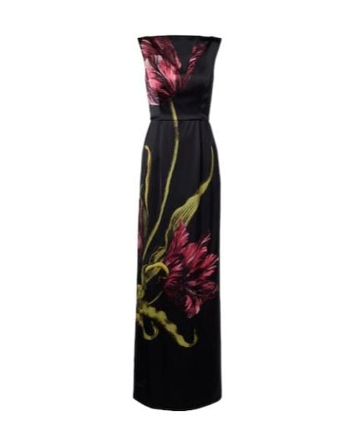 Erdem Multicolor Floral Duchess Satin Gown