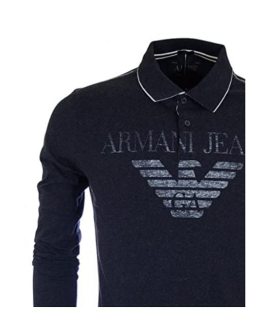 Armani Jeans Blue Logo Details Polo Shirt for men