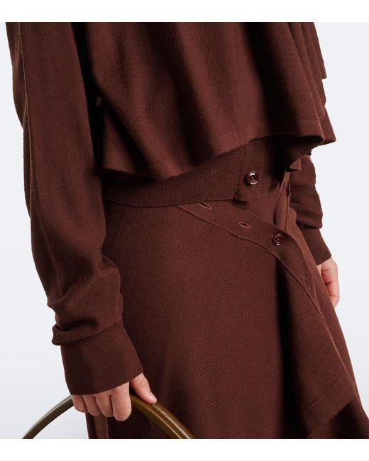 Lemaire Purple Wool-Blend Cardigan