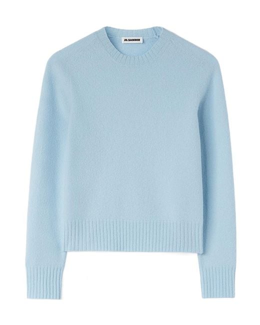 Jil Sander Blue Crewneck Long-Sleeved Jumper