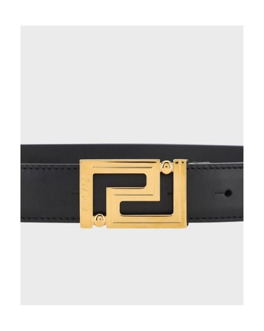 Versace White Greca Goddess Buckle Fastened Belt for men