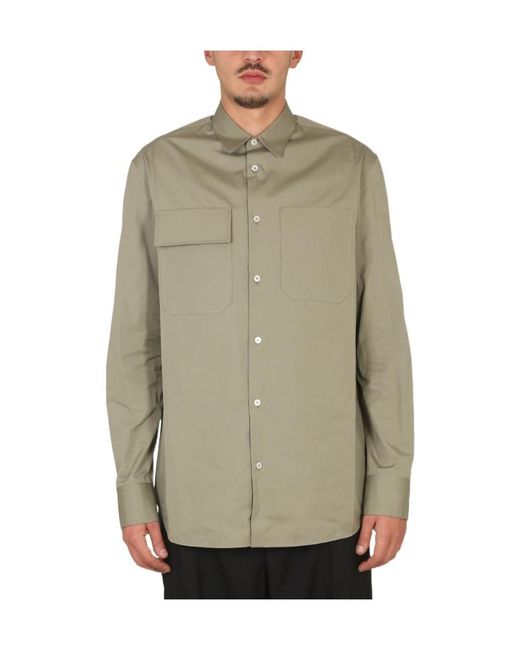 Jil Sander Natural Buttoned Long-Sleeved Shirt for men