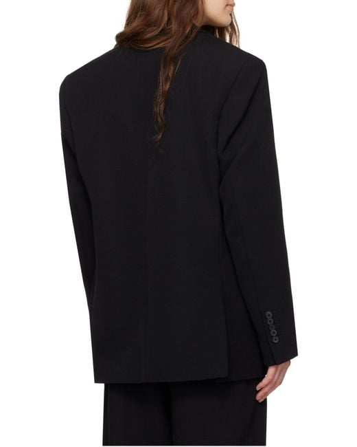 Wardrobe NYC Black Double-Breasted Wool Blazer