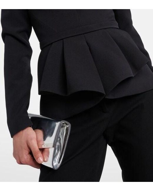 Safiyaa Black Off-Shoulder Crêpe Peplum Top