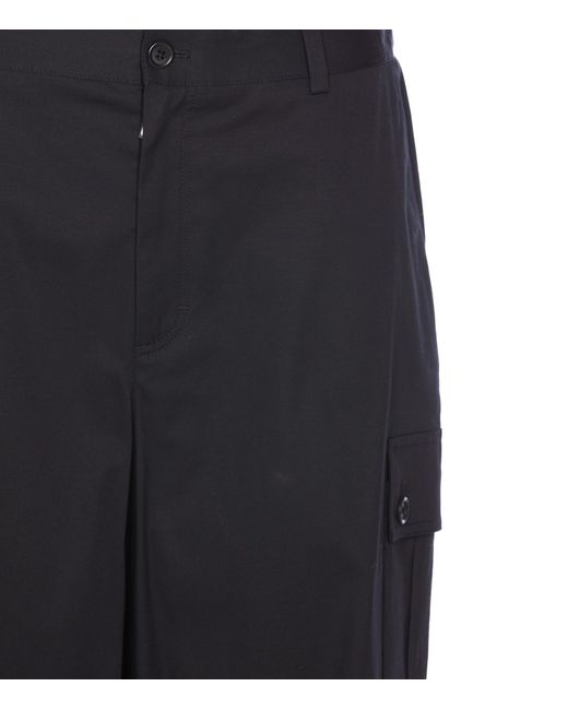 Dolce & Gabbana Blue Logo Plaque Cargo Shorts for men