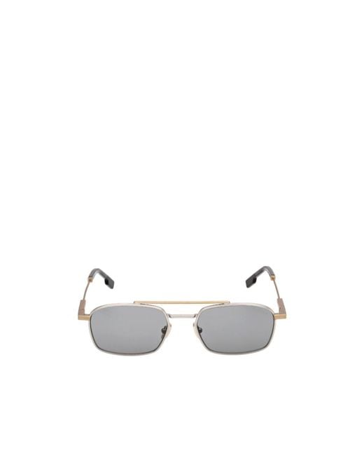 Zegna White Full Frame Sunglasses for men