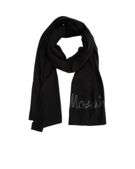 Moschino Black Logo Scarf