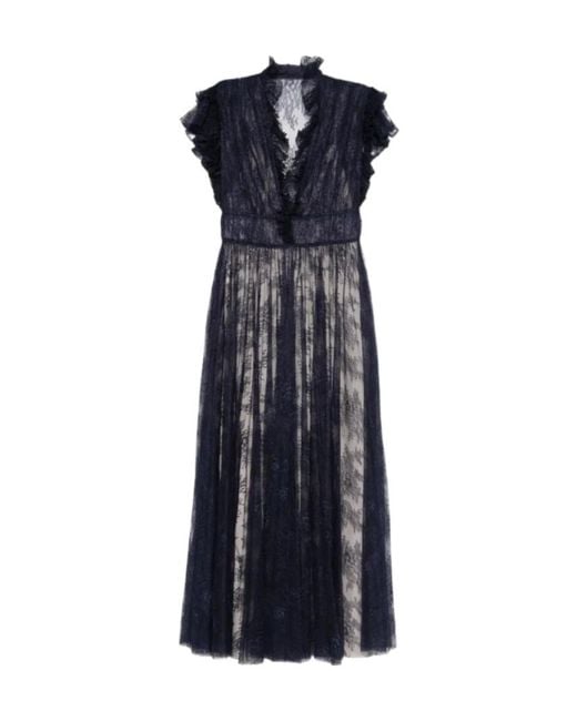 Alberta Ferretti Blue Lace Dress