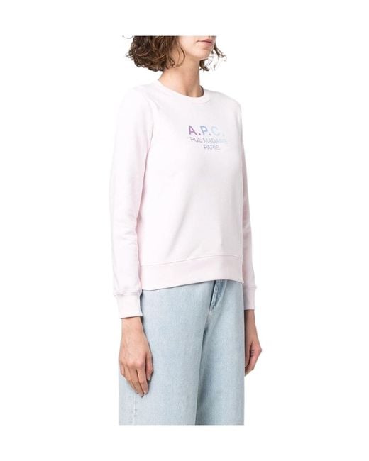 A.P.C. White Rue Madame Paris Cotton Sweatshirt