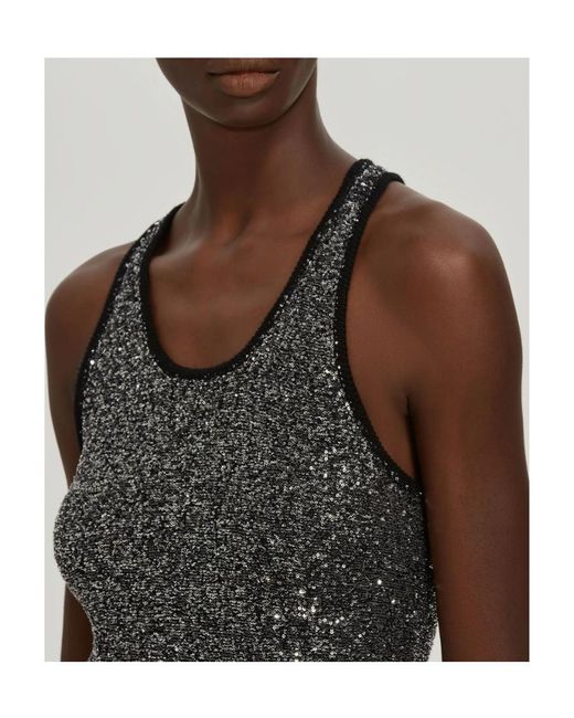Fabiana Filippi Gray Sleeveless Tops