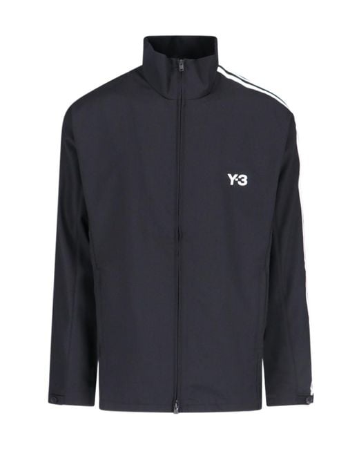 Y-3 Blue Logo-Printed Zipped Jacket for men