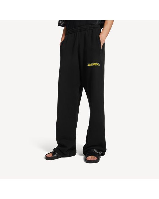 Balenciaga Black Messy Spray Baggy Sweatpants for men