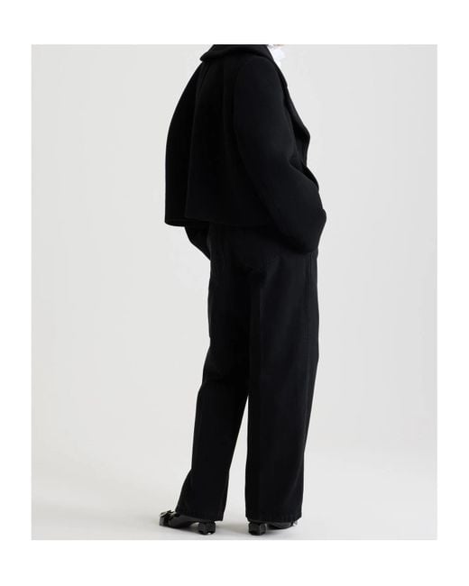 Patou Black Collared Button-Up Jacket
