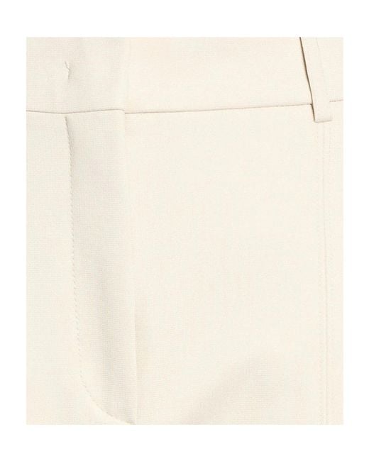 Sportmax White Solid Simple Straight-Leg Pants