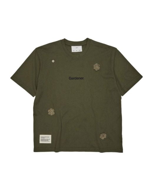 Song For The Mute Green 'The Gardener' Crochet Flower T-Shirt for men