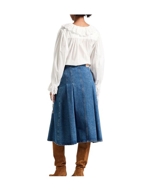 Chloé White Vneck Ruched Longsleeve Shirt