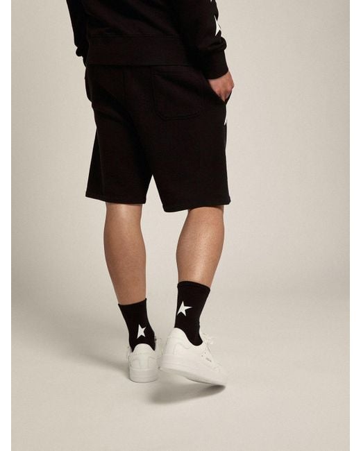 Golden Goose Deluxe Brand Black Star Printed Shorts for men