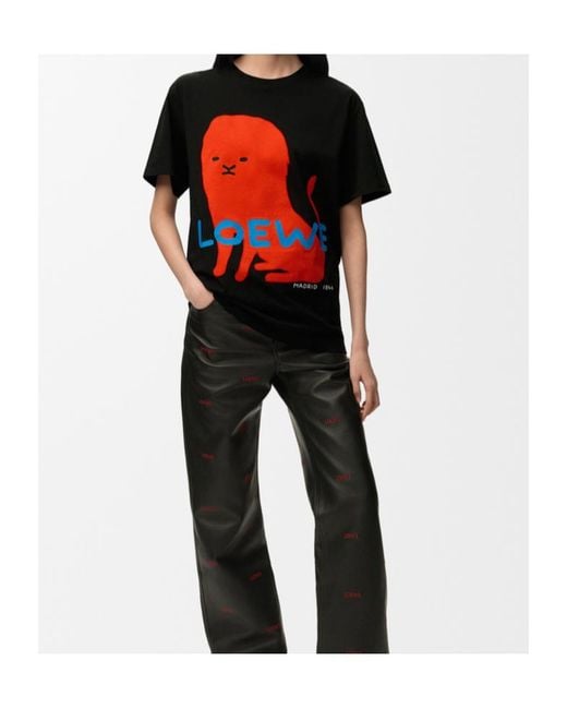 Loewe Black T-Shirt Classique En Coton