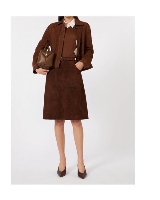 Max Mara Brown Skirt 'Tennis' Suede