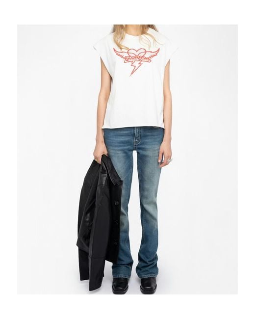 Zadig & Voltaire White Logo Detail Crewneck T-Shirt