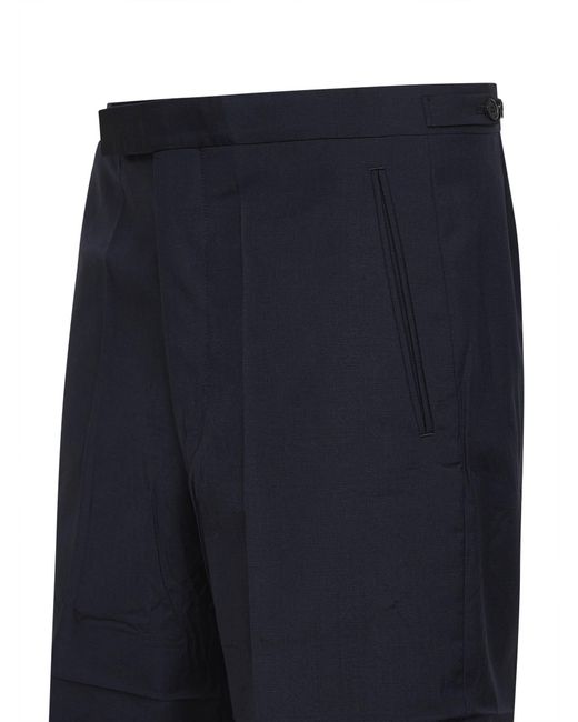 Prada Blue Pleated Mohair Shorts for men