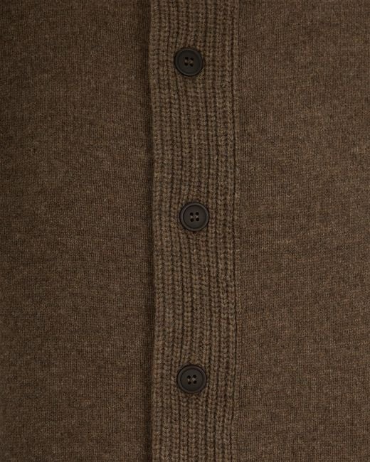 Barbour Brown High-Neck Button-Up Cardigan for men