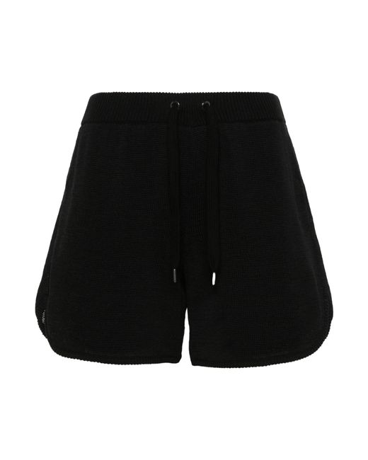 Brunello Cucinelli Black Fisherman's-Knit Cotton Shorts