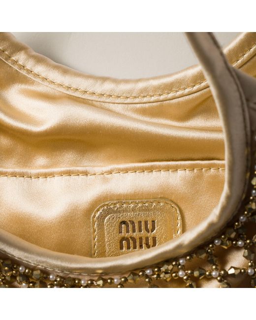 Miu Miu Natural Ivy Beaded Duchesse Bag