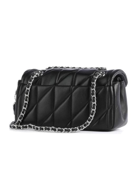 COACH Black Tabby 20 Logo Plaque Quilted Shoulder Bag