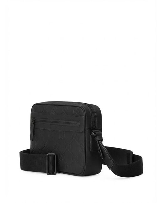 Gucci Black Monogrammed Zip-Up Crossbody Bag for men